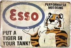 TIN SIGN new 8x12 Bengal tiger auto car  Esso gas oil station garage mechanic C3