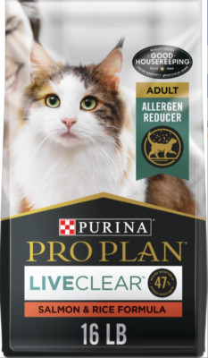 Purina Pro Plan LiveClear Probiotic High Protein Salmon & Rice Dry Cat Food,16lb