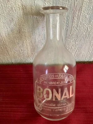 « ANCIENNE CARAFE PUBLICITAIRE « BONAL »EXPOSITION DE PARIS 1937 GENTIANE QUINA - Photo 1/4