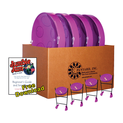 Panyard Jumbie Jam Deluxe Steel Drum Educator 4-pack -Tube Stand- Purple W1080  - Picture 1 of 6