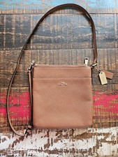 Used- Authentic Coach Crossbody File Bag Brown pebble leather