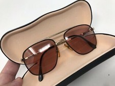 Lamy David Flex Black Gold Aviator Pilot Style Eyeglasses Frames Flexhinge 57mm
