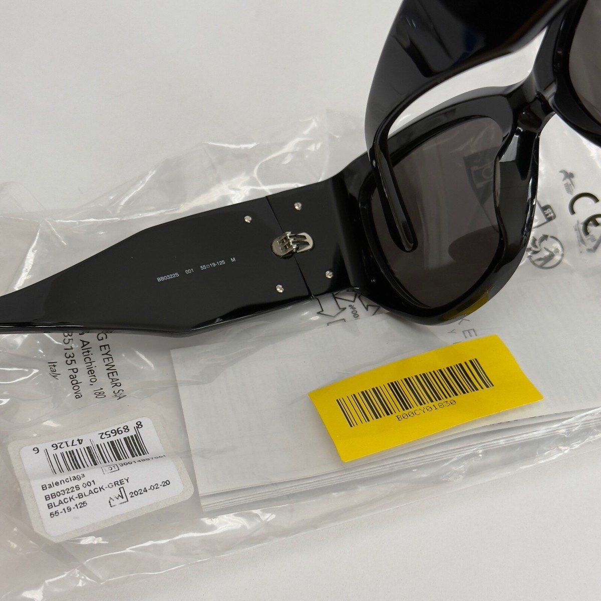 BALENCIAGA BOSSY Cat 0322 Black Fashion Geometric Unisex