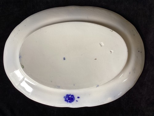 Antique - W.H. Grindley - "Marguerite" Flow Blue - Serving platter - 14 1/4” - Picture 2 of 4