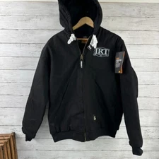 Berne Men's Hooded Jacket Black HJ51BK  Size Large Regular NWT Company logo