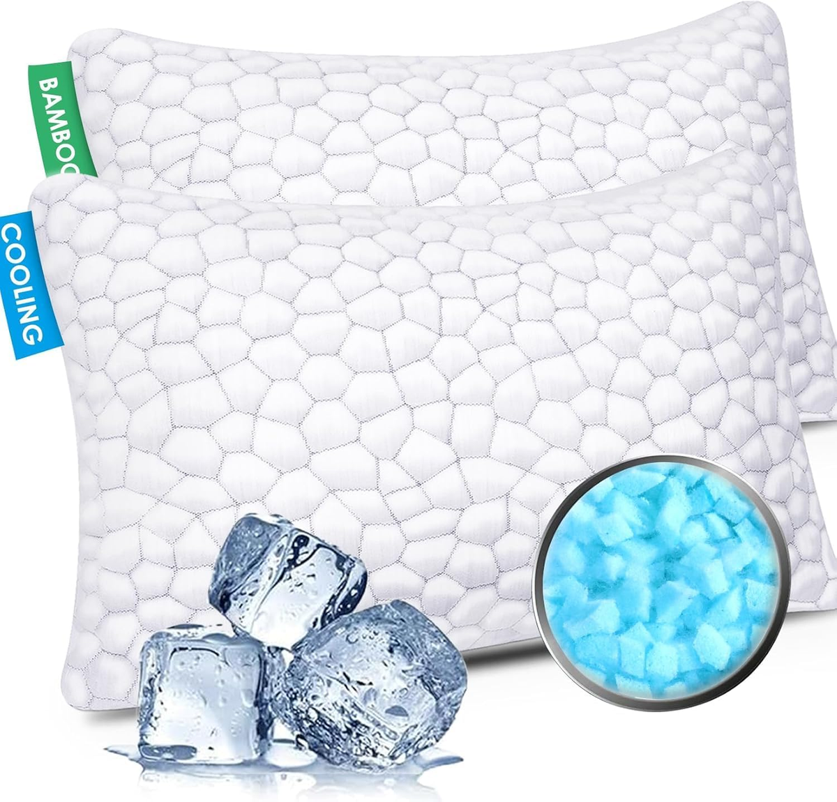 Cooling Bed Pillows for Sleeping Pack Shredded Memory Foam