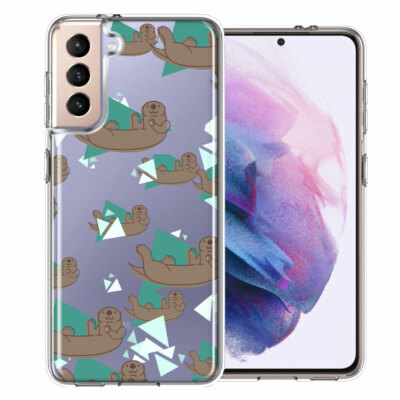 For Samsung Galaxy S21 Plus Cute Otter Double Layer Phone Case