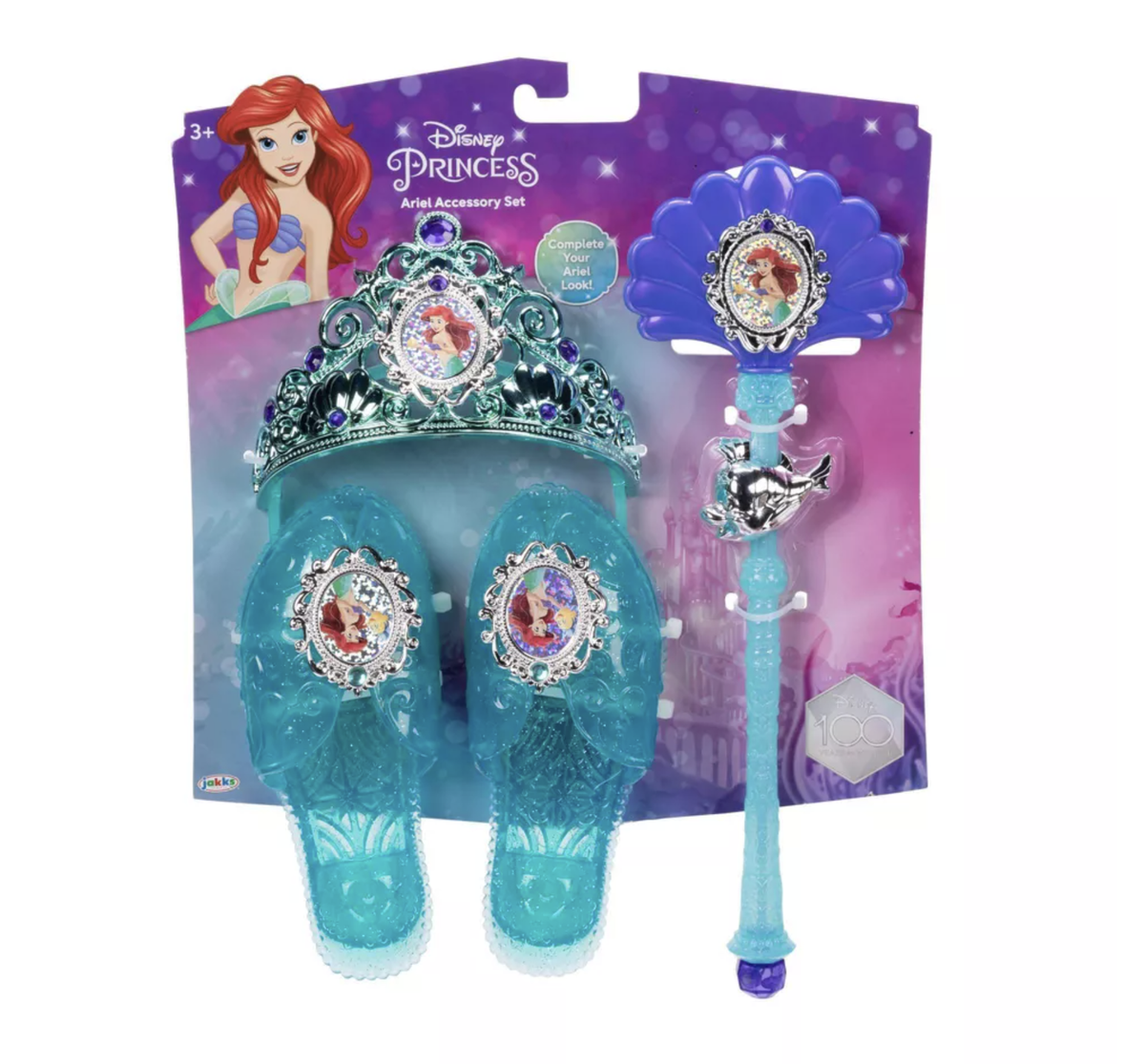 Disney 100 Princess Ariel Accessory Set Tiara Wanda and 1