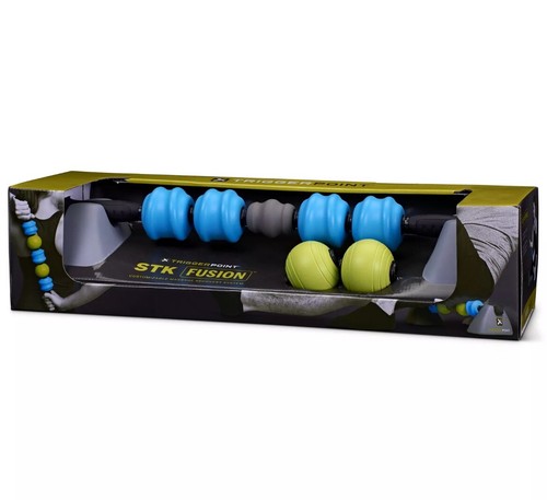 TriggerPoint STK Fusion Handheld Massage Stick - Blue/Gray/Lime - Picture 2 of 6