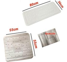 Softee Walk In Shower And Bath Mat White Cushioned Non Slip Suction Cups Texture