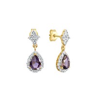 Fascination Ohrschmuck OhrhäNger 585 Gelbgold Zweifarbig Iolith Tropfen Topas