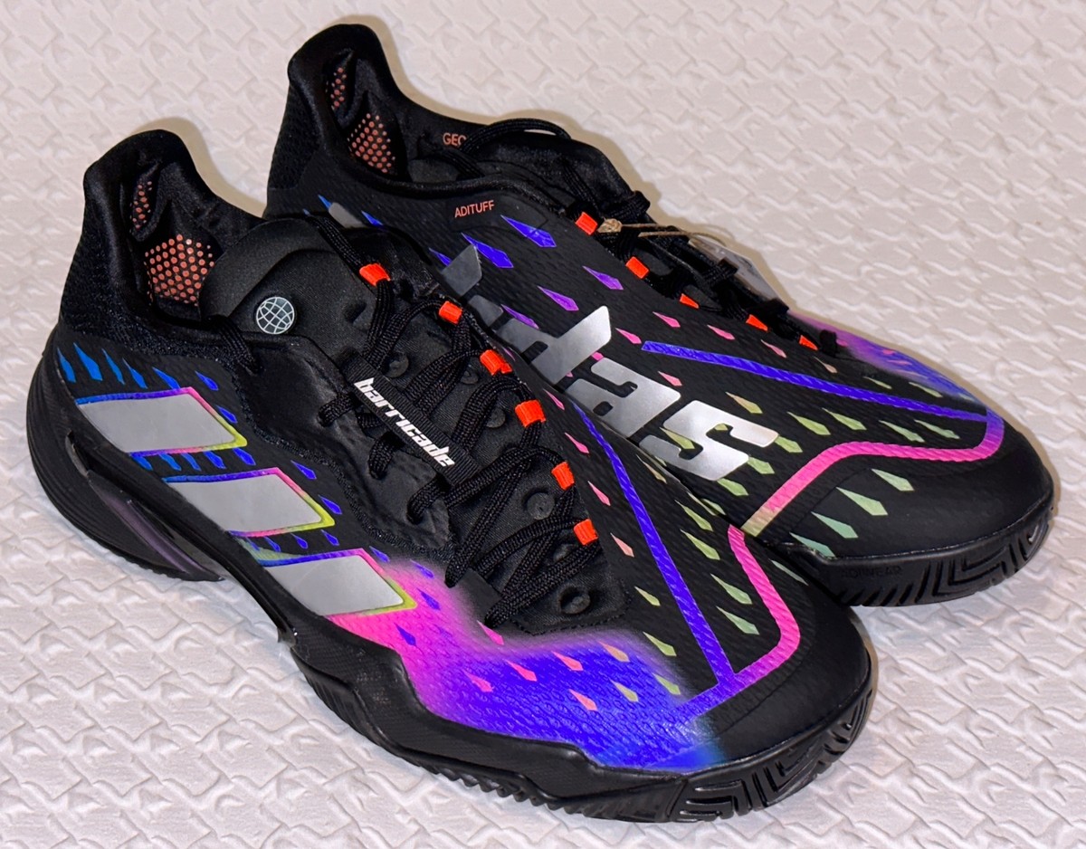 ADIDAS Barricade Black Silver Pink Purple Tennis Shoes