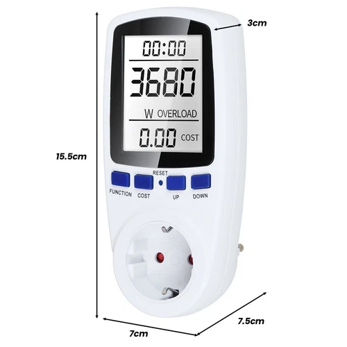 Leistungsmesser Wattmeter Stromzähler Energiemonitor Balkonkraftwerk Steckdose - Bild 13 von 14