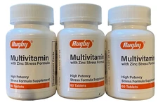 Rugby Multivitamin STRESS Formula w/ Zinc 60 Tabs ( 3 pack ) __