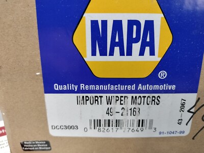 NAPA wiper motor Cardone 43-2067 / Check below for model fit. -NIB