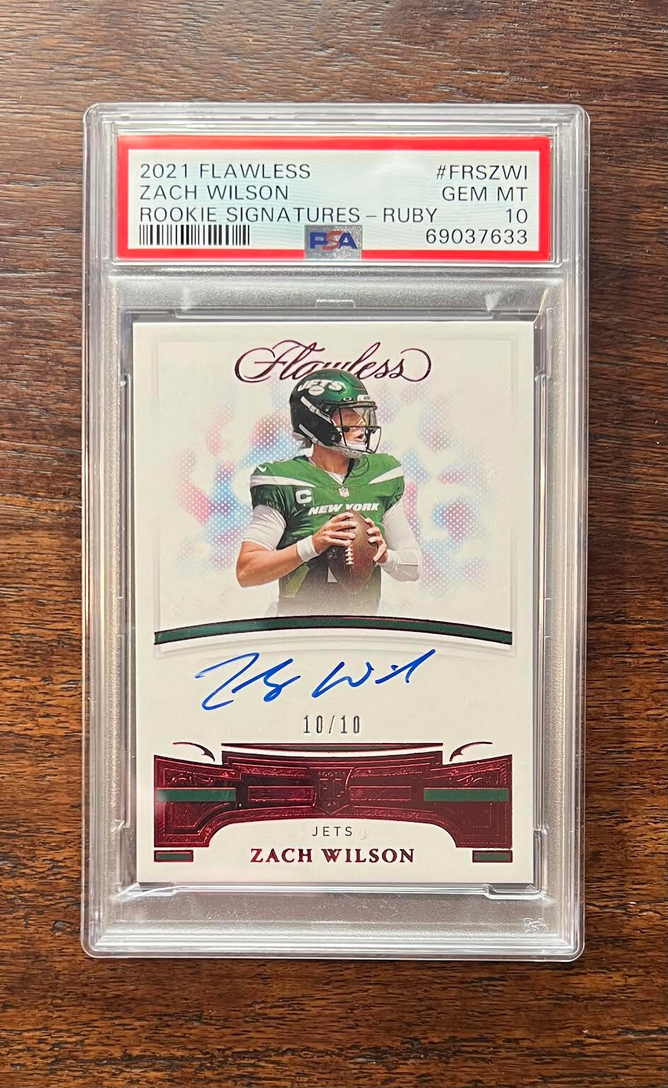 Zach Wilson Panini Flawless Flawless Rookie Signatures #FRSZWI Ruby