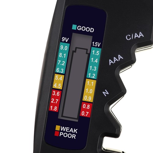 Battery Tester Checker C AA AAA D N 9V 1.5V Button Cell Batteries Pocket Size - Picture 7 of 8
