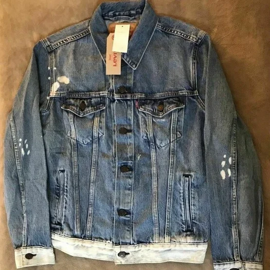 Levis Mens Trucker Jean Jacket Blue BAEZ Size M NWT