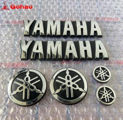 Silver 6x Tuning Fork Decal Emblem Badge Tank Fairing Fender for Bikes Motobike