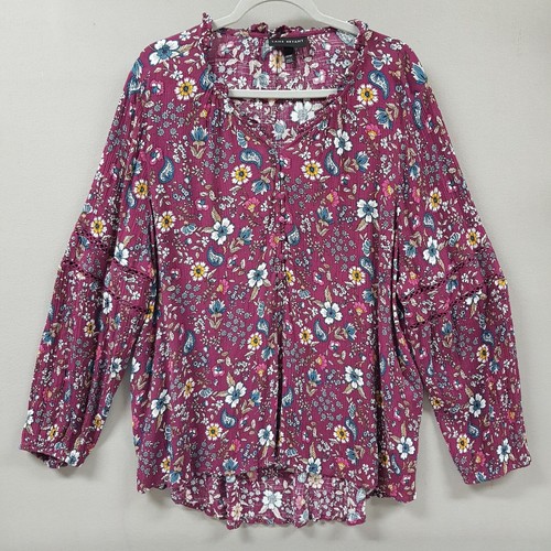 Lane Bryant Top Womens Plus size 24 Floral Flutter Sleeve Boho Bohemian Hippie - 第 1/11 張圖片