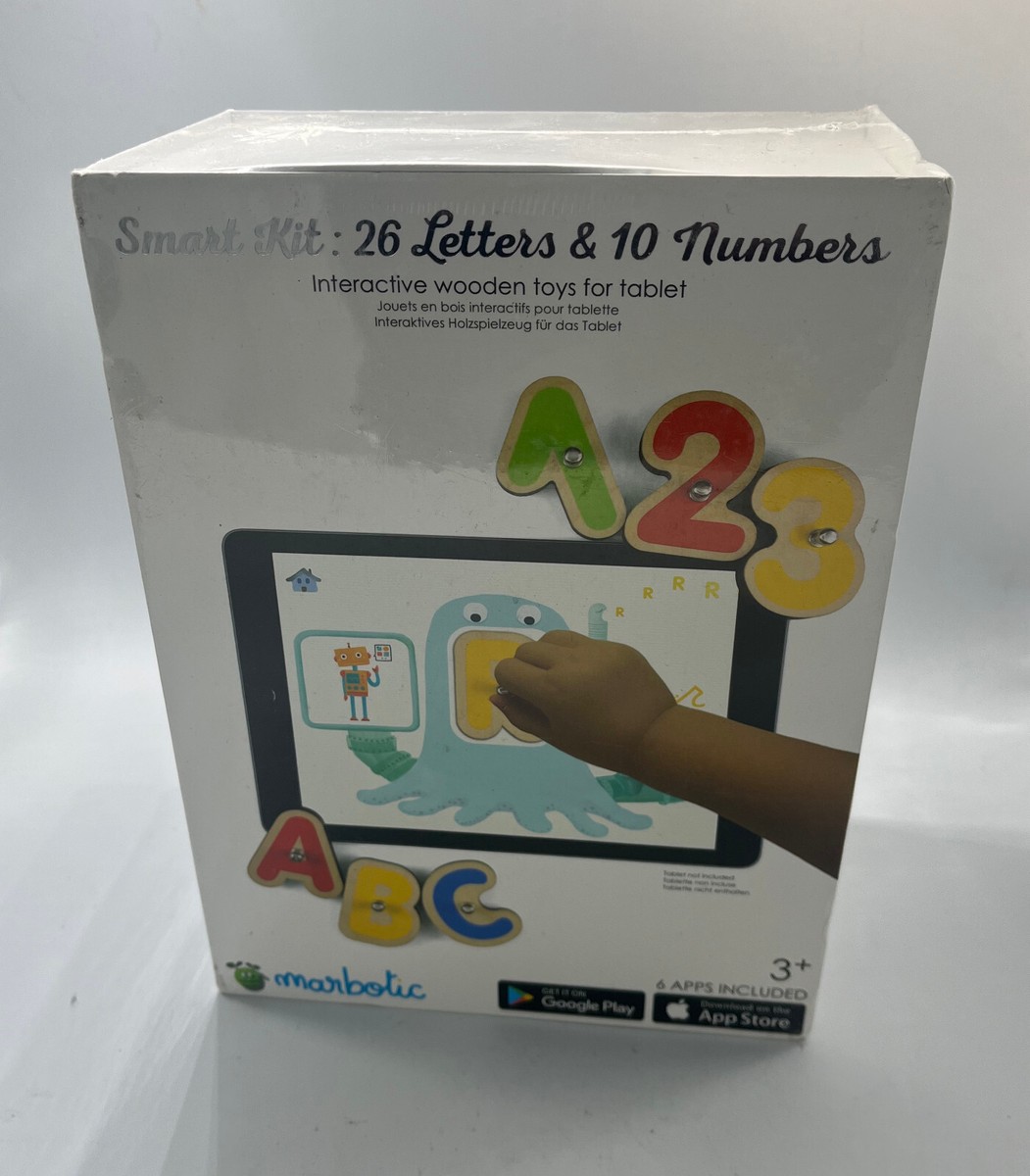 Marbotic Smart Kit: 26 Letters 10 Numbers Interactive Wooden Toys For  Tablet