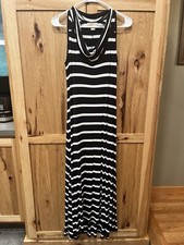 Michael Kors MAXI DRESS SIZE M Medium Black and White Striped Cowl Neck