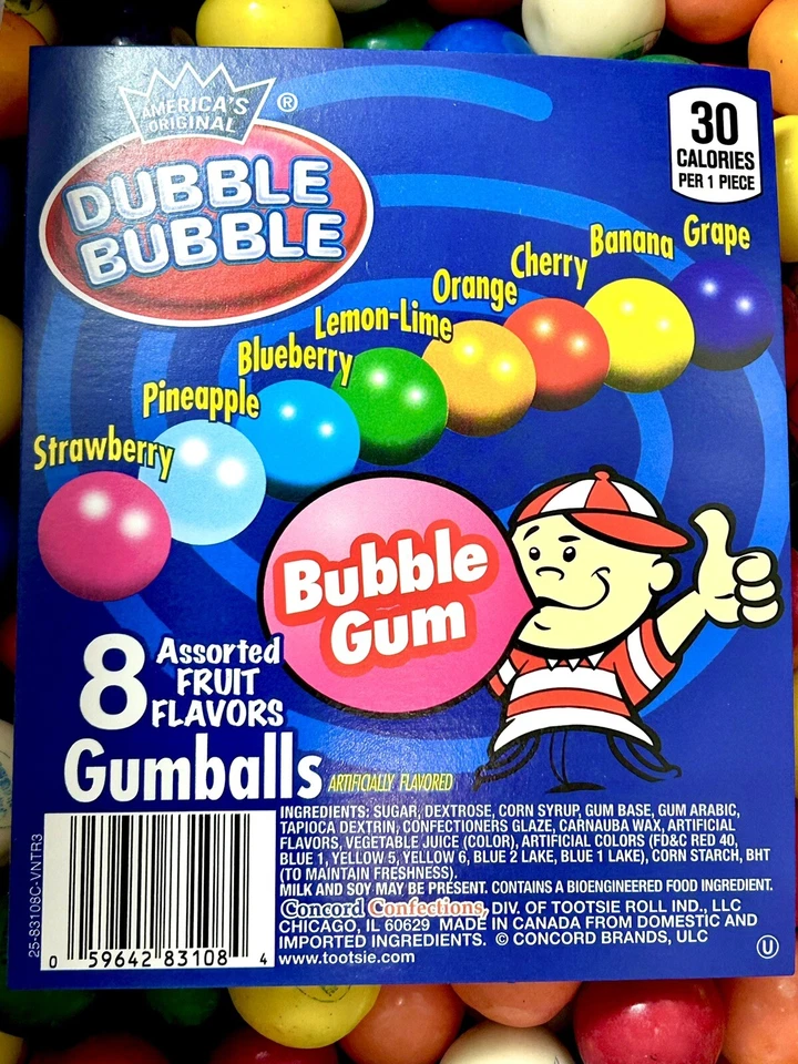 Dubble Bubble 1/2 Inch Gumballs Bulk Mini Gumball Vending Machine Refill - Image 2 of 2