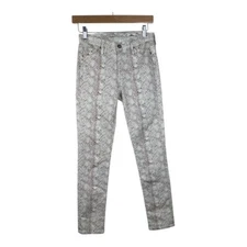 Adriano Goldschmied Farrah Silk Ivory Dusk Ankle Cigarette Jean Python Size 25R