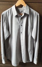UNIQLO Mens Dress Format Casual Shirt Size M 100% Plain Grey Like New