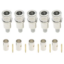 5Sets Crimp RF Connector Plug QMA Male For Cable LMR195 RG58 RG400 RG142 US