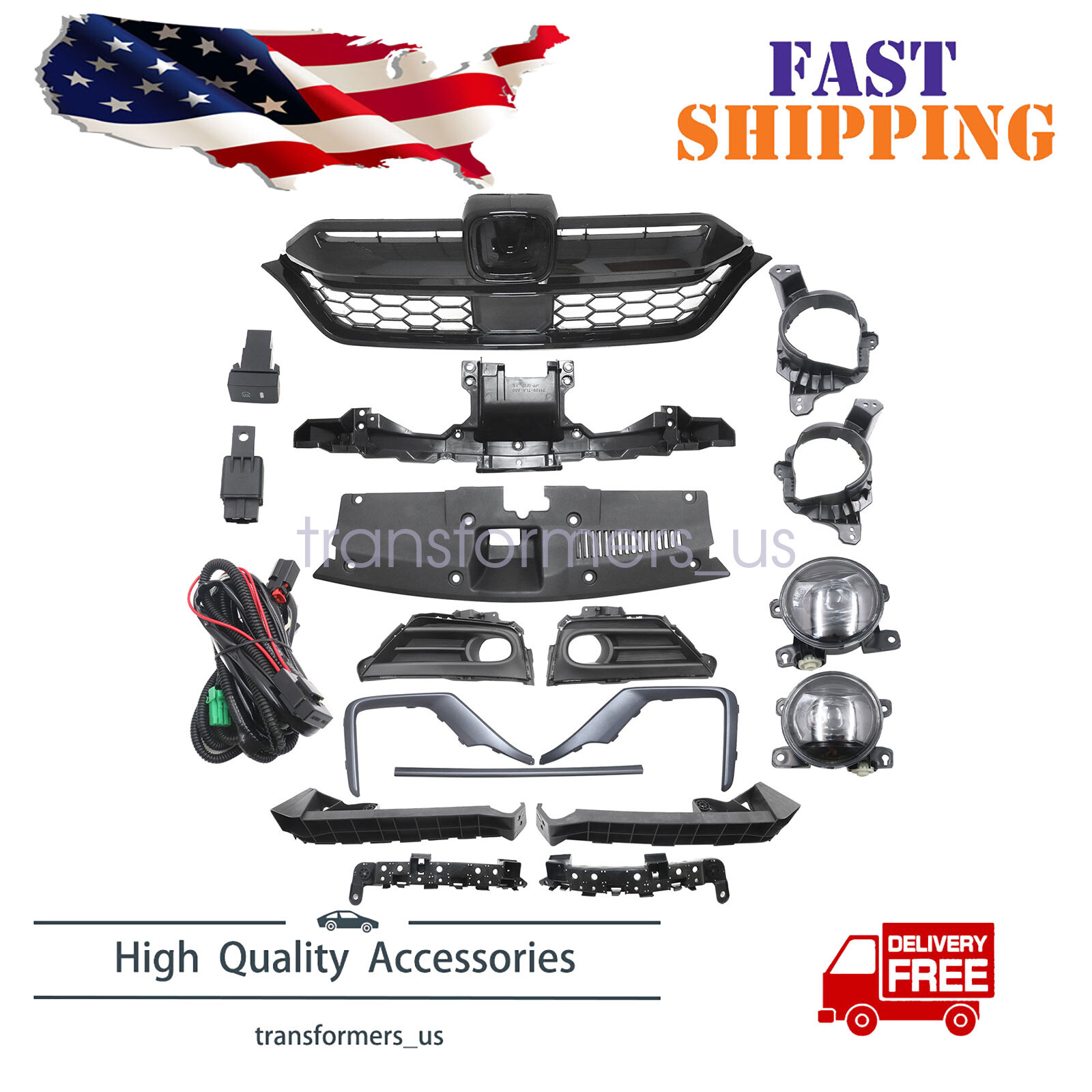 For CRV 2020-21 Grille/Trims/Bumper headlight brackets/Fog Lights/Radiator Cover