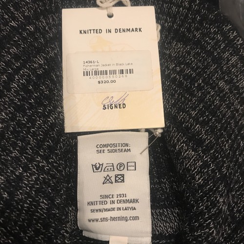 SNS HERNING Fisherman neue Wollpulloverjacke mit Reißverschluss Herren groß Dänemark neu mit Etikett - Bild 6 von 18