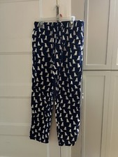 J.Crew Men s Pajama Pants Small Navy Dog Print Cotton Flannel Lounge PJ