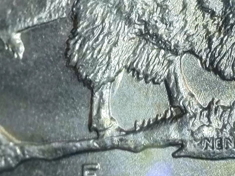 2005 P Jefferson bison Injured bison Nickel Die Gouge Error - Image 3 of 4