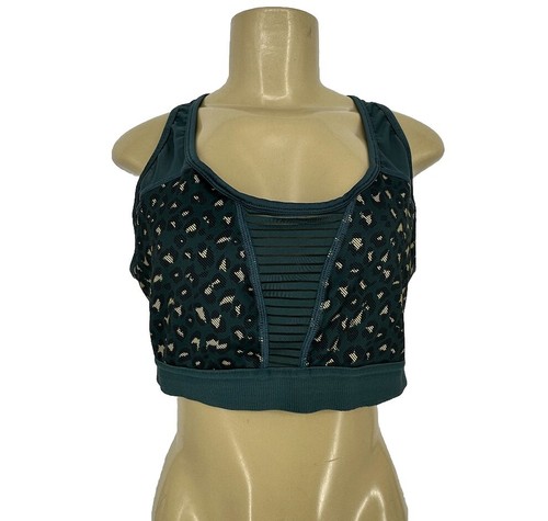 Zyia Large Damen Pine Leopard Bomber Sport BH Racerback kabellos 1-4