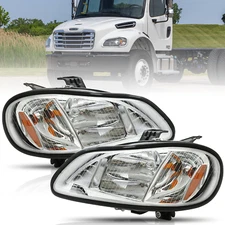 Pair Left & Right LH RH Headlights Headlamps For 03-18 Freightliner M-2 8885203