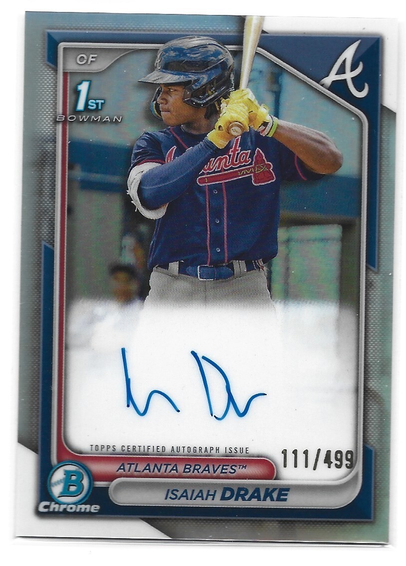 Isaiah Drake - 2024 Bowman Chrome #CPA-ID 1st Refractor /499 AUTO Braves