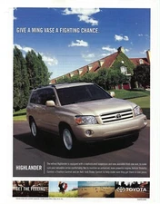 2004 Toyota Highlander SUV A Ming Vase a Fighting Chance Retro Print Ad/Poster