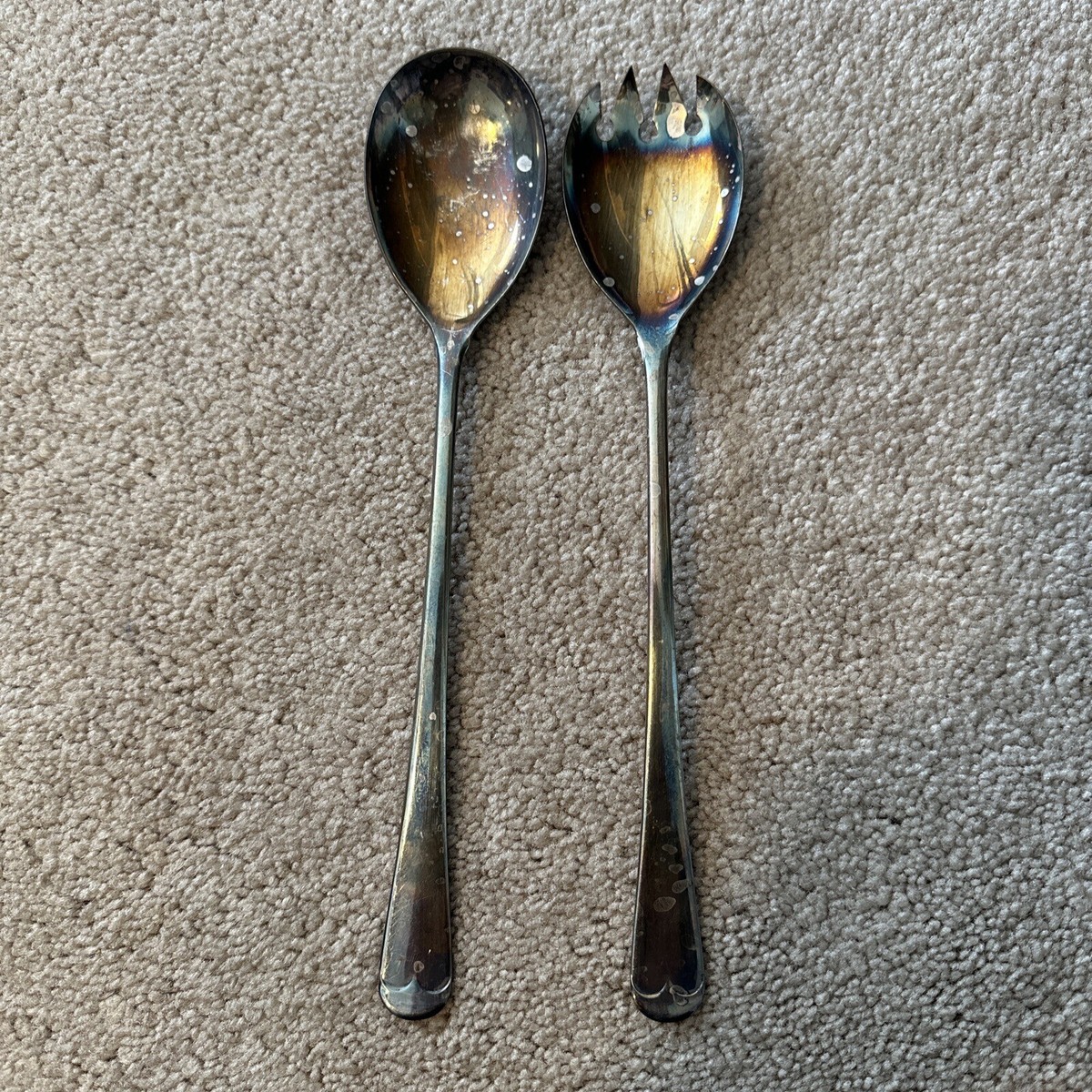 Vintage Silver Plate EPNS Sheffield England Serving Salad Set | eBay