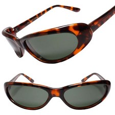 Retro Glamour Genuine Vintage Y2K Womens Narrow Cat Eye Tortoiseshell Sunglasses