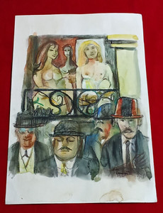 Edi Cavalcanti Drawing on paper (Handmade) signed and stamped mixed media.