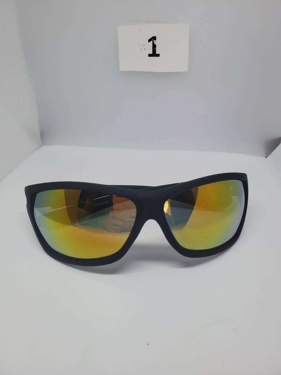 Piranha PC 105 Sunglasses Men's Wrap Black Sports Outdoors