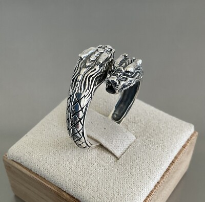 Bali Artisan Dragon Bypass Ring Solid 925 Sterling Silver 6.3 Grams Size 7