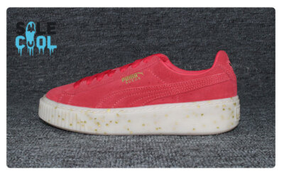 PUMA Suede Platform Board Shoes Red/Blue Shoes 365621-04