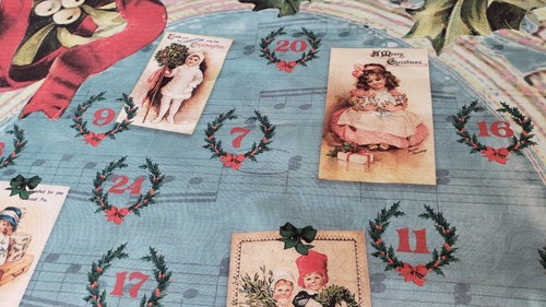 Victorian Postcards Christmas Advent Calendar DIY fabric panel Cotton Fabric - Picture 6 of 8