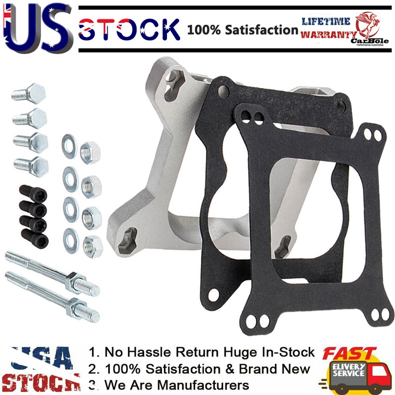 Phenolic Carburetor Spacer Holley Carburetor Gaskets Phenolic 1/2" 4BBL With Gasket Kit - Fits Holley For SBC, BBC, Ford Small Block Engines Carb Spacer Sbc Intake