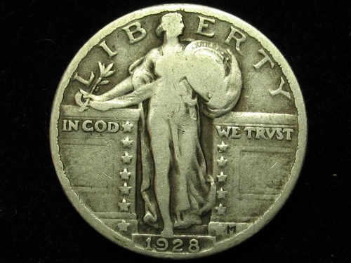 OLD COIN SALE! 90% SILVER XF 1928-P STANDING LIBERTY QUARTER LOT 199p