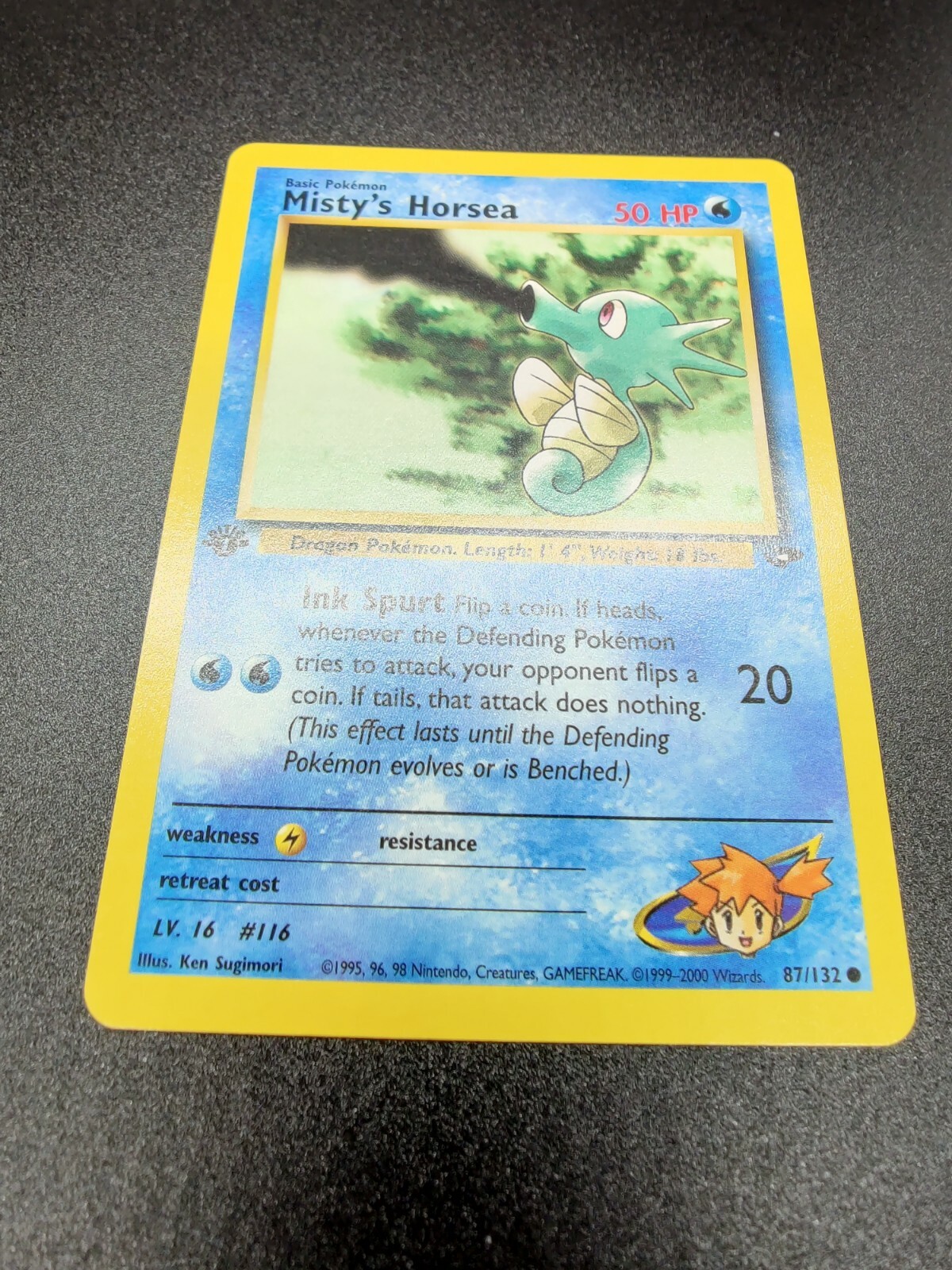 Misty's Horsea | NM/M | Gym Challenge 1st Edition 87/132 | Common | Pokemon
