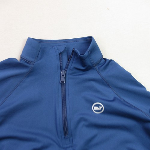 Vineyard Vines Shirt Girls Medium Long Sleeve 1/4 Zip Blue Lightweight Sankaty - Picture 2 of 9