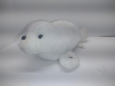 Disney's Living Seas Epcot Plush White Seal 15" L 9" W Preowned Clean EUC